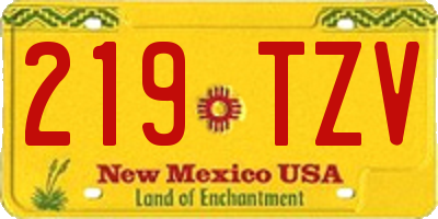 NM license plate 219TZV