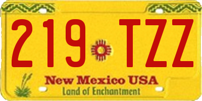 NM license plate 219TZZ