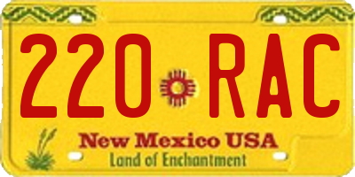 NM license plate 220RAC