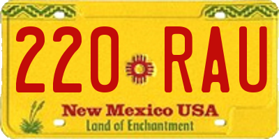 NM license plate 220RAU