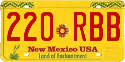 NM license plate 220RBB