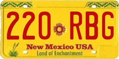 NM license plate 220RBG