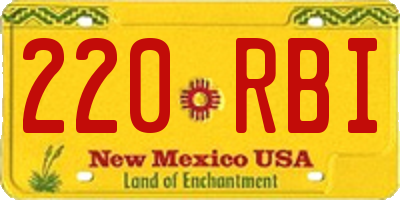 NM license plate 220RBI