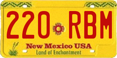 NM license plate 220RBM