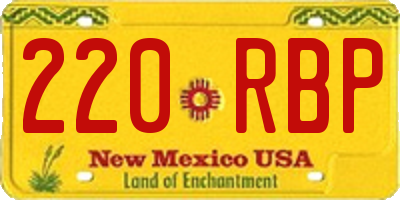 NM license plate 220RBP