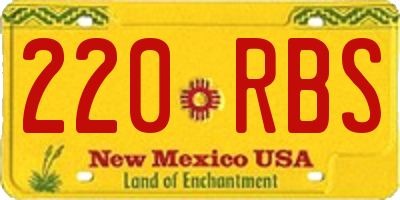 NM license plate 220RBS