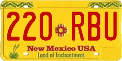 NM license plate 220RBU