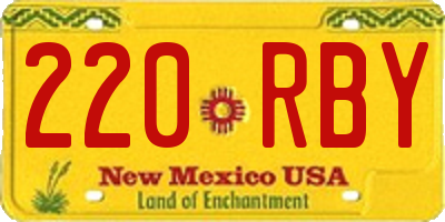 NM license plate 220RBY