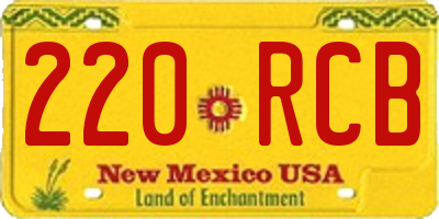 NM license plate 220RCB