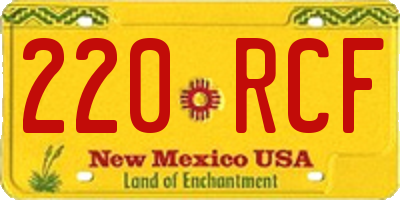 NM license plate 220RCF