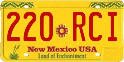 NM license plate 220RCI