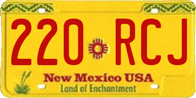 NM license plate 220RCJ
