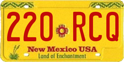 NM license plate 220RCQ
