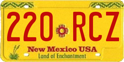 NM license plate 220RCZ