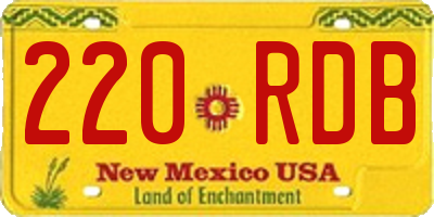 NM license plate 220RDB