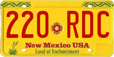 NM license plate 220RDC