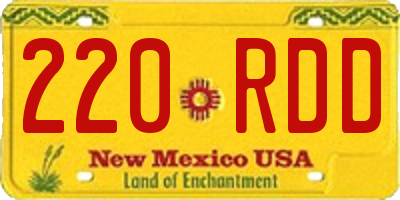 NM license plate 220RDD