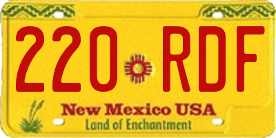NM license plate 220RDF
