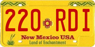 NM license plate 220RDI