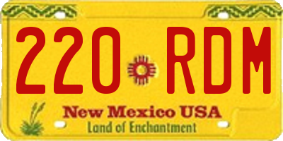NM license plate 220RDM