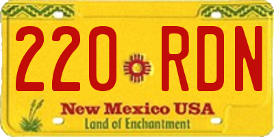 NM license plate 220RDN