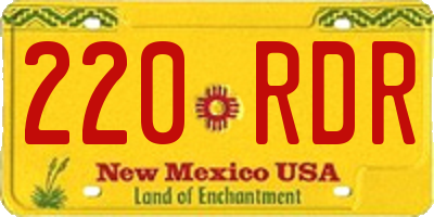 NM license plate 220RDR