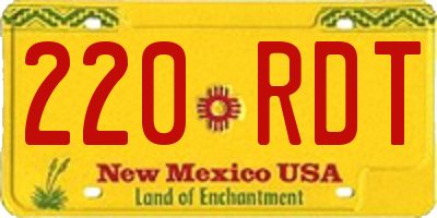 NM license plate 220RDT