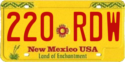 NM license plate 220RDW