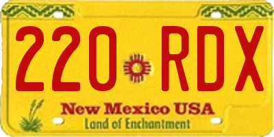 NM license plate 220RDX