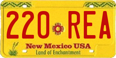 NM license plate 220REA