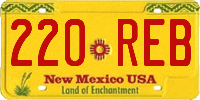 NM license plate 220REB