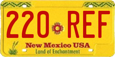 NM license plate 220REF