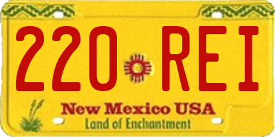 NM license plate 220REI