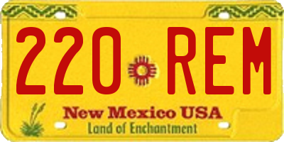 NM license plate 220REM
