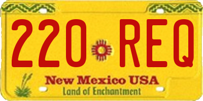 NM license plate 220REQ