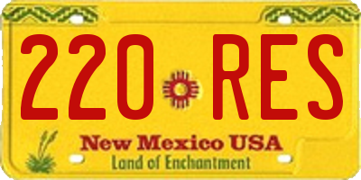 NM license plate 220RES