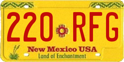 NM license plate 220RFG