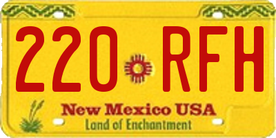 NM license plate 220RFH