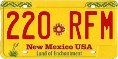 NM license plate 220RFM