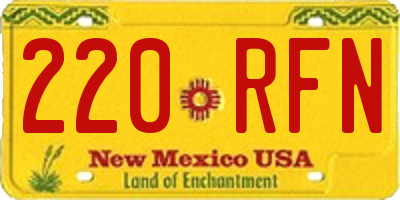 NM license plate 220RFN