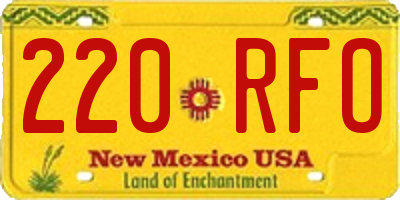 NM license plate 220RFO