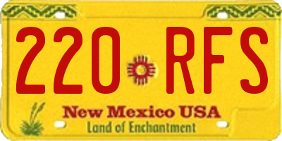 NM license plate 220RFS
