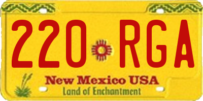 NM license plate 220RGA