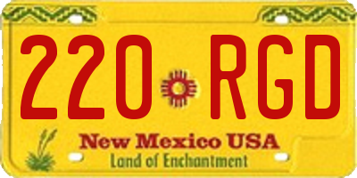 NM license plate 220RGD