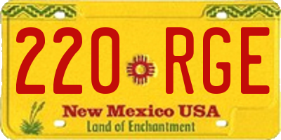 NM license plate 220RGE