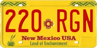 NM license plate 220RGN