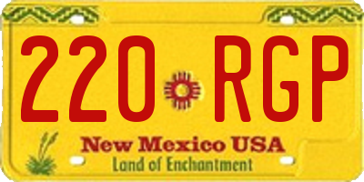 NM license plate 220RGP