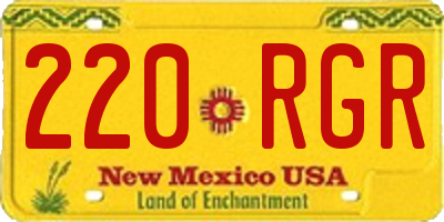 NM license plate 220RGR