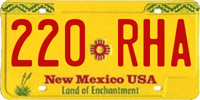 NM license plate 220RHA