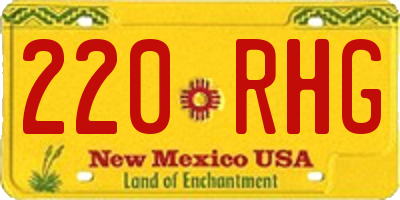 NM license plate 220RHG